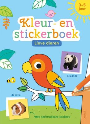 Lieve dieren kleur- en stickerboek (3-5 j.) (Paperback)