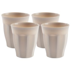 Onbreekbare Picardi drinkglazen - 8x stuks - kunststof - beige - 250 ml - camping/outdoor/kinder