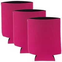 5x Stuks opvouwbare blikjeskoelers/ koel hoesjes fuchsia roze