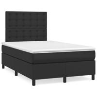 Boxspring met matras kunstleer zwart 120x190 cm Boxspring met matras kunstleer zwart 120x190 cm