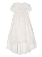 Dolce & Gabbana Kids robe en soie superposition en dentelle - Blanc