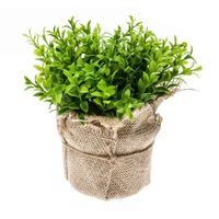 Nep tuinkers kruiden plant groen in jute pot kunstplant