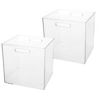 Set van 2x stuks creme potjes/flesjes/make-up houder/box vierkant 31 x 31 cm van kunststof