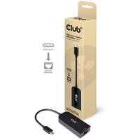 CLUB3D CAC-1520 kabeladapter/verloopstukje USB C Ethernet Zwart - thumbnail