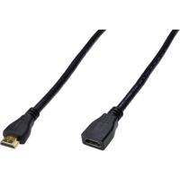 Digitus AK-330201-020-S HDMI-kabel HDMI Verlengkabel HDMI-A-stekker, HDMI-A-bus 2.00 m Zwart 4K UHD, Rond, Vergulde steekcontacten, Afgeschermd (drievoudig) - thumbnail