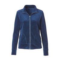 Nicki-velours jasje van bio-katoen met ritssluiting, nachtblauw Maat: 36/38 - thumbnail