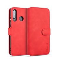 Dg. MING retro olie kant horizontale flip case met houder & kaartsleuven & portemonnee voor Huawei P30 Lite (rood)