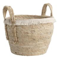 Leen Bakker - Mand Pablo M - Naturel - Stro - 29,5xØ30 Cm - Zeegras - Bruin - B29.5 Cm