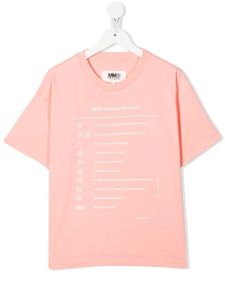 MM6 Maison Margiela Kids t-shirt à imprimé graphique - Rose