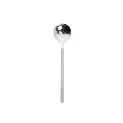 Mini accessoires koffie lepel keuken Dessertspoon dineren ronde vorm koffie roestvrijstaal huis grootte: 13cm (zilver)