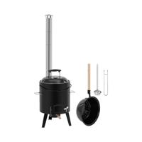 Goulashkanon - 14 l - geëmailleerd - grillrooster - opscheplepel - thermometer - Royal Catering
