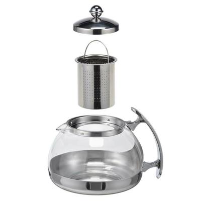 Excellent Houseware theekan - theepot met filter - van glas - 1,2 liter - Theekannen