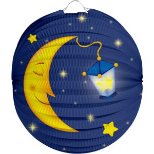 Lampion maan - 22 cm - donker blauw - papier