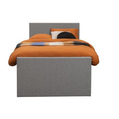Boxspring met opbergruimte en voetbord Liv egaal - lichtgrijs - 120x200cm - Leen Bakker
