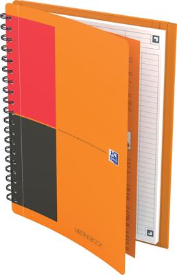Oxford INTERNATIONAL meetingbook connect, stevige kartonnen kaft oranje, 160 bladzijden,ft B5, gelijnd