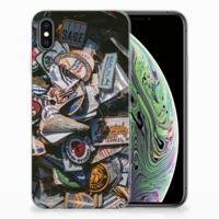 Apple iPhone Xs Max | Siliconen hoesje | met foto Badges