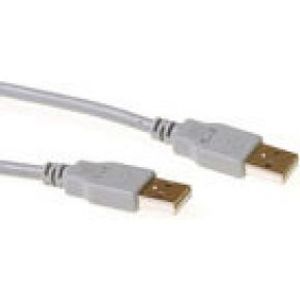 ACT USB 2.0 aansluitkabel USB A male - USB A male ivoor