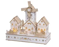 Kersttafereel Molen Hout met LED, Beweging en Muziek