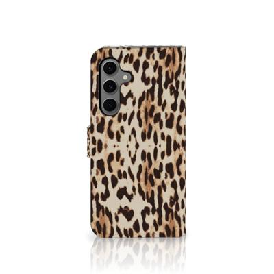 Samsung Galaxy S24 FE | Telefoonhoesje | Met pasjeshouder | Leopard