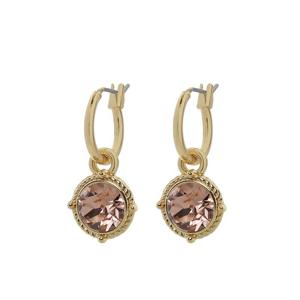 Biba Hang Oorbellen Goud met Swarovski Steentje Silk
