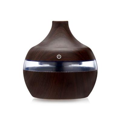 300ML waterdruppel vorm USB houtnerf aromatherapie Luchtreiniger Mute luchtbevochtiger kleur: Deep Wood Grain