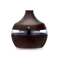 300ML waterdruppel vorm USB houtnerf aromatherapie Luchtreiniger Mute luchtbevochtiger kleur: Deep Wood Grain