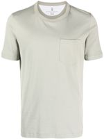 Brunello Cucinelli t-shirt en coton à poche poitrine - Vert