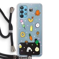 Happy bento friends: Samsung Galaxy A32 4G Transparant Hoesje met koord