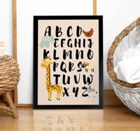 Alfabet met dieren kinderkamer poster