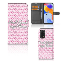Xiaomi Redmi Note 11 Pro 5G/4G Portemonnee Hoesje Flowers Pink DTMP - thumbnail