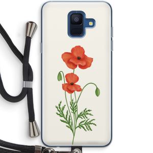 Red poppy: Samsung Galaxy A6 (2018) Transparant Hoesje met koord