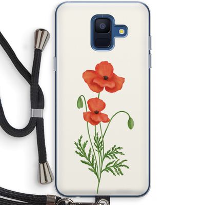 Red poppy: Samsung Galaxy A6 (2018) Transparant Hoesje met koord