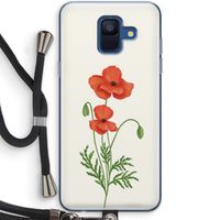 Red poppy: Samsung Galaxy A6 (2018) Transparant Hoesje met koord