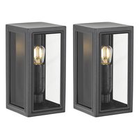 2x Spark Muurlamp Zwart met LED