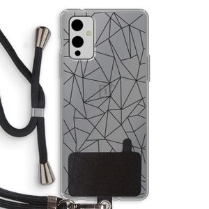 Geometrische lijnen zwart: OnePlus 9 Transparant Hoesje met koord