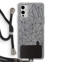 Geometrische lijnen zwart: OnePlus 9 Transparant Hoesje met koord