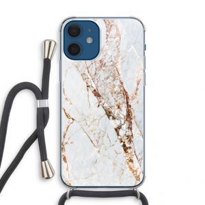 Goud marmer: iPhone 12 mini Transparant Hoesje met koord
