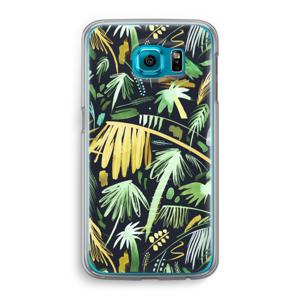 Tropical Palms Dark: Samsung Galaxy S6 Transparant Hoesje