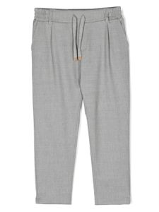 Eleventy Kids pantalon droit à lien de resserrage - Gris