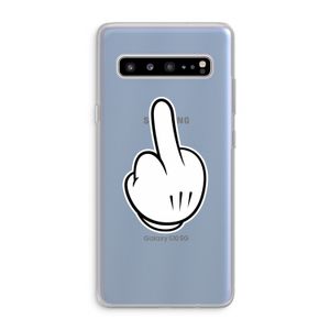 Middle finger white: Samsung Galaxy S10 5G Transparant Hoesje
