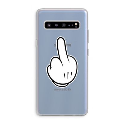 Middle finger white: Samsung Galaxy S10 5G Transparant Hoesje