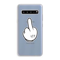 Middle finger white: Samsung Galaxy S10 5G Transparant Hoesje