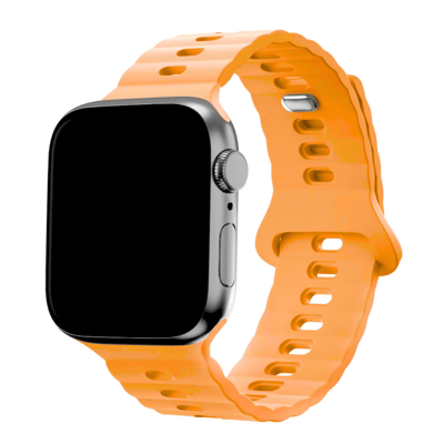Apple Watch Siliconen Wave Band - Oranje - 44, 45, 46 & 49mm
