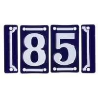 Best for Boots huisnummer 85 - met sierrand - Oudhollands - emaille - blauw/wit