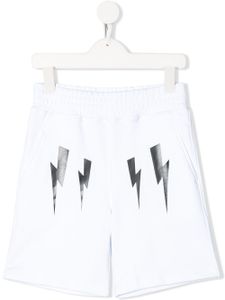 Neil Barrett Kids short à logo - Blanc