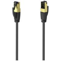 Hama 00200691 RJ45 Netwerkkabel, patchkabel CAT 8 S/FTP 0.5 m Zwart Vergulde steekcontacten 1 stuk(s)