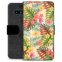 Samsung Galaxy S10 Premium Wallet Hoesje - Roze Bloemen