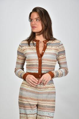 Missoni vest DS25SM0J-BR010Q multi brown/cream/grey