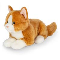 Knuffeldier kat/poes - zachte pluche stof - premium kwaliteit knuffels - rood/wit - 20 cm   -