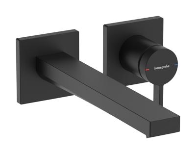 Hansgrohe Tecturis E Eéngreeps wastafelkraan inbouw voor wandmontage met uitloop 22,5 cm, mat zwart